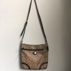 Coach cream, tan and brown crossbody bag